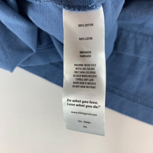 Life Is Good Blue Gone Fishin Short Sleeve Crusher Tee Shirt Mens Large - Picture 5 of 5